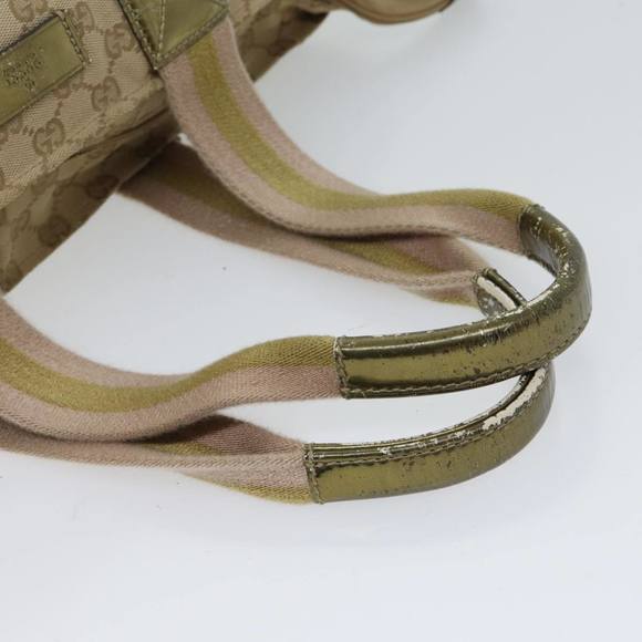 GUCCI GG Canvas Sherry Line Hand Bag Beige Pink gold 131230 Auth 72030 - Picture 7 of 16